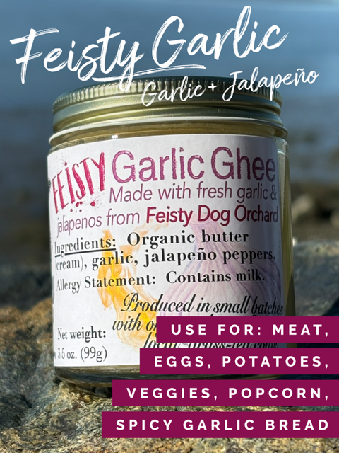 Feisty Garlic Ghee - 12 oz. | 3.5 oz. glass jar